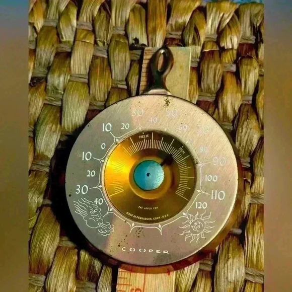 Vintage Cooper Copper Fry Pan Thermometer, Works Well - Picture 1 of 2